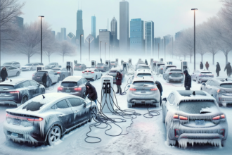 A cold winter scene in Chicago